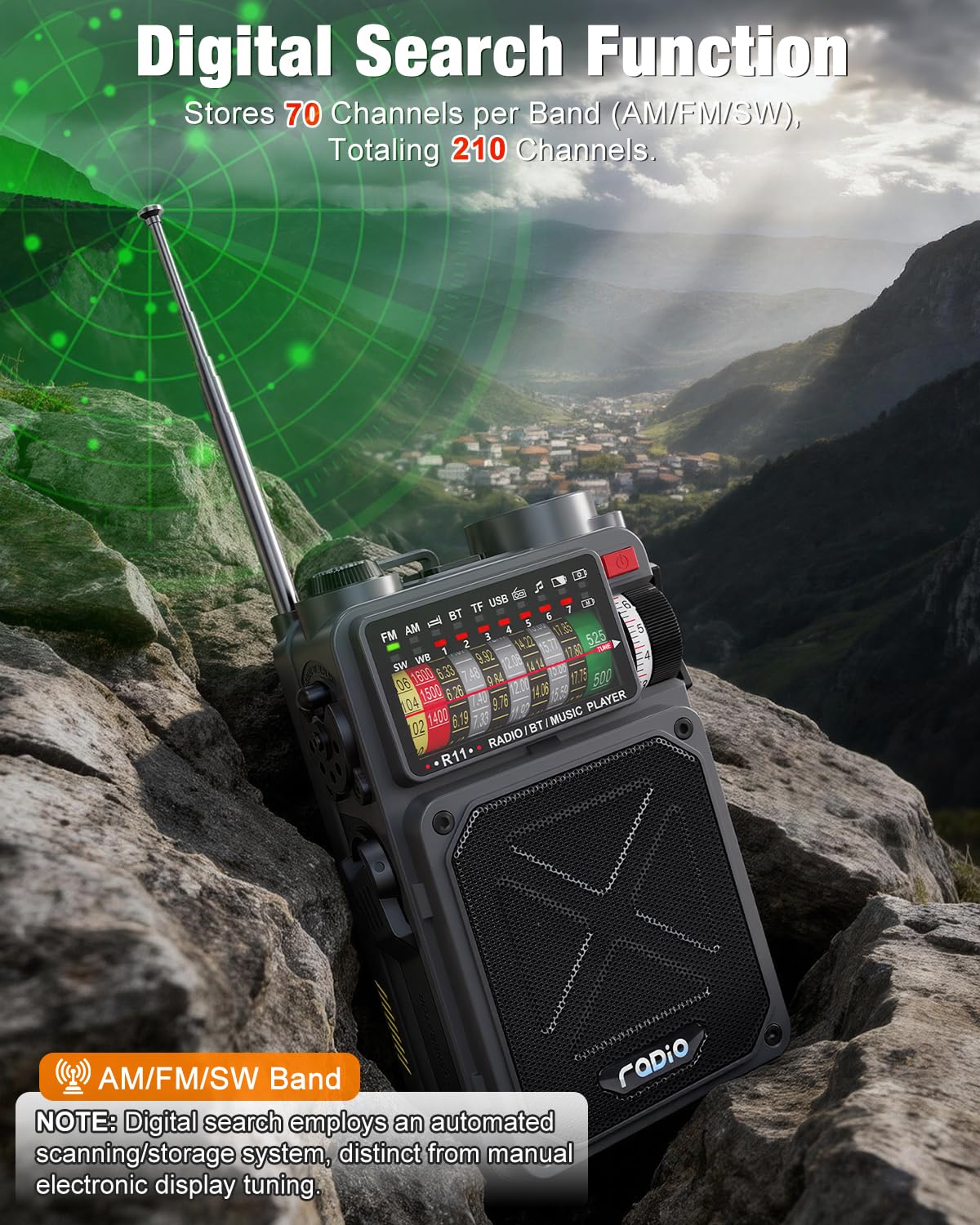 Emgykit R11 hand crank being used to generate emergency charge, manual power