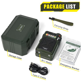 Emgykit R11 kit contents with thermal blanket and carrying strap for preparedness
