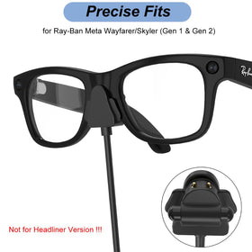 Emilydeals black copper-wire charging cable for Ray-Ban Meta glasses