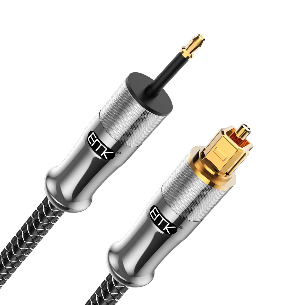 EMK 24K gold-plated mini Toslink connector for stable digital audio.