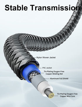EMK aluminum housing and braided jacket offer durable construction for daily use.