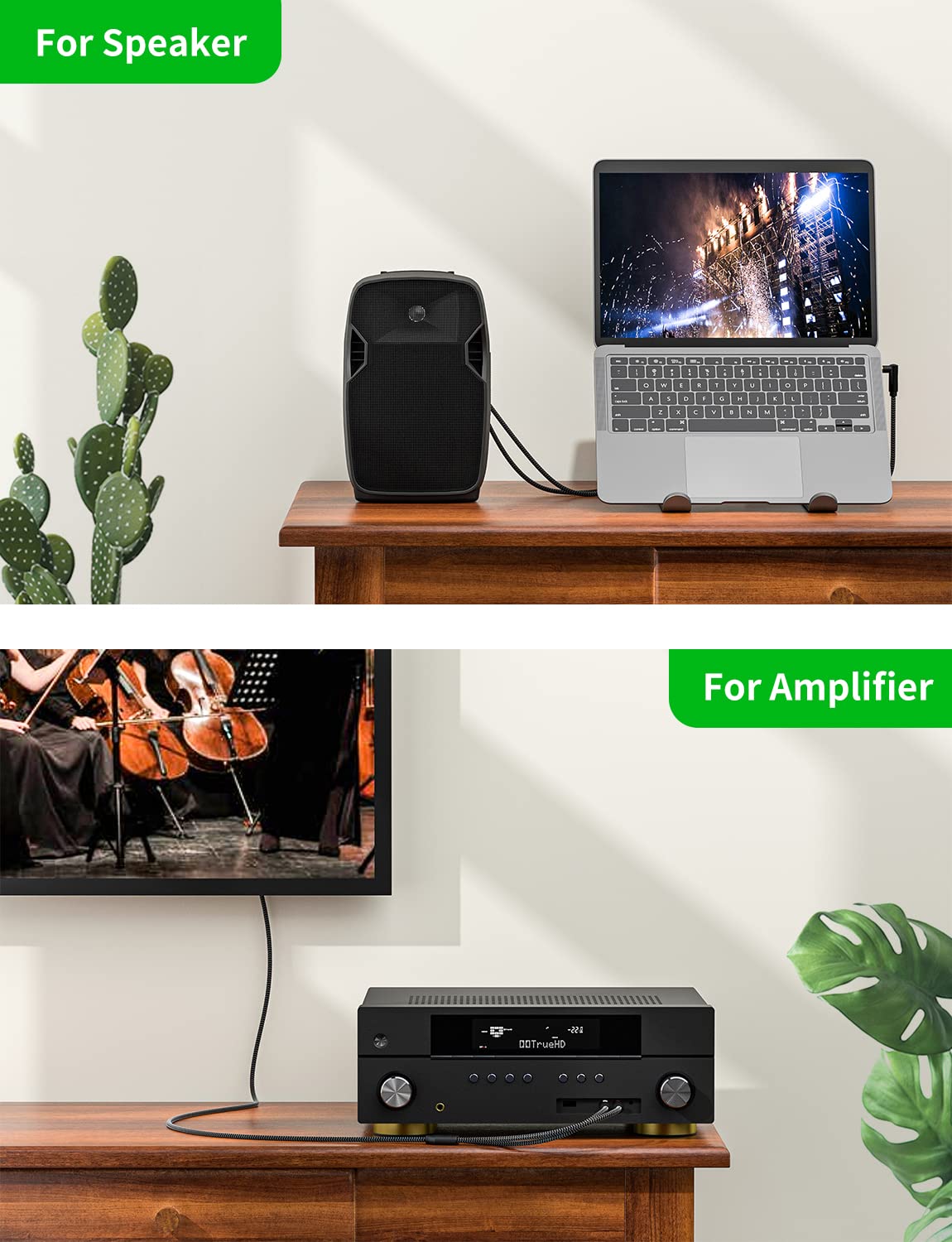 EMK bi-directional stereo transmission delivers clear sound between source devices and receivers.