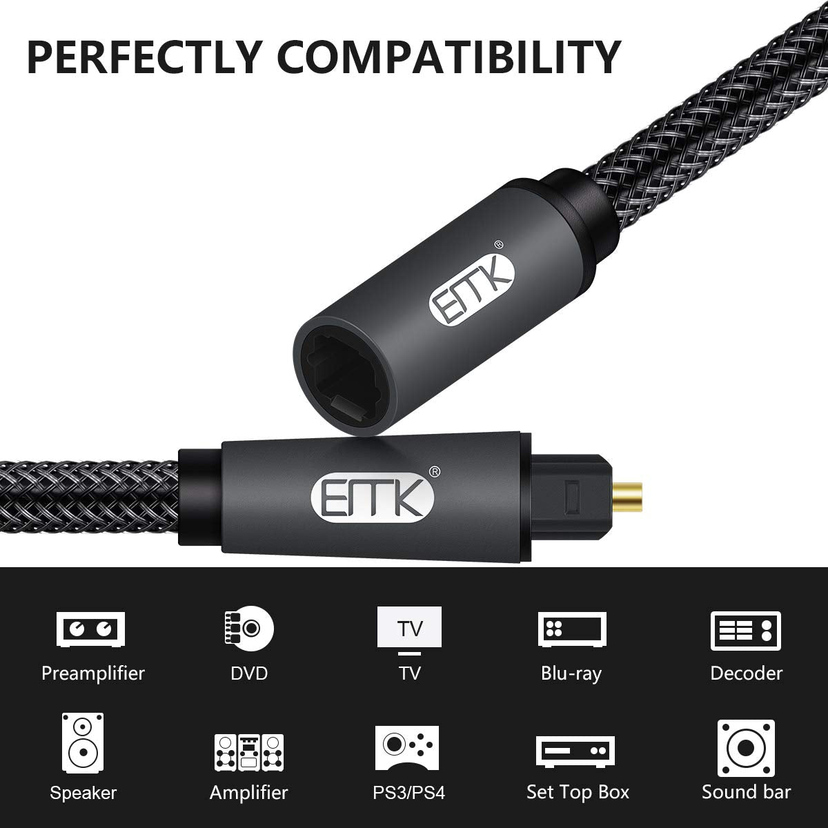 EMK female jack detail with tight fit to prevent signal loss