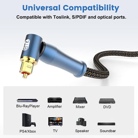 EMK nylon-mesh jacket Toslink cable protects core from nicks for durable performance.
