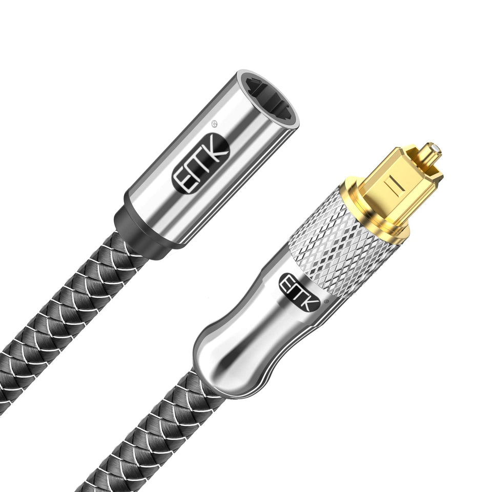 EMK Optical Cable Extension with 24K gold-plated tip for clearer, durable connections.
