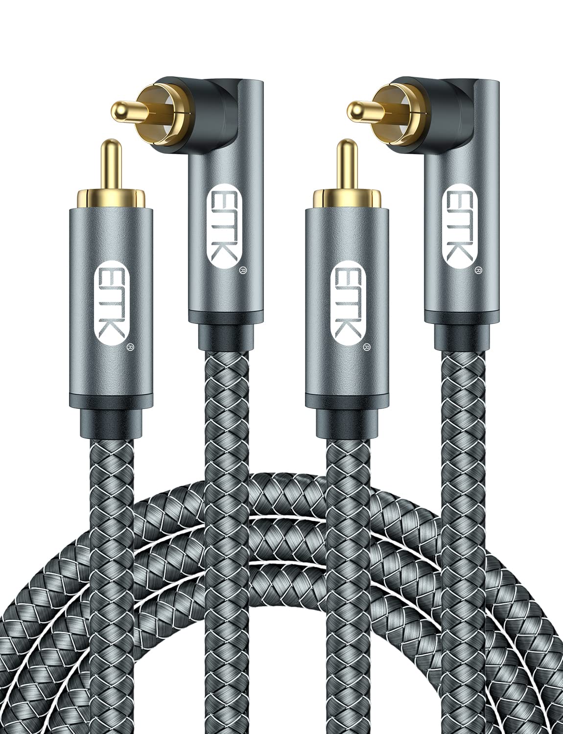 EMK pack of two laid flat showing two cables for stereo or multi-device use