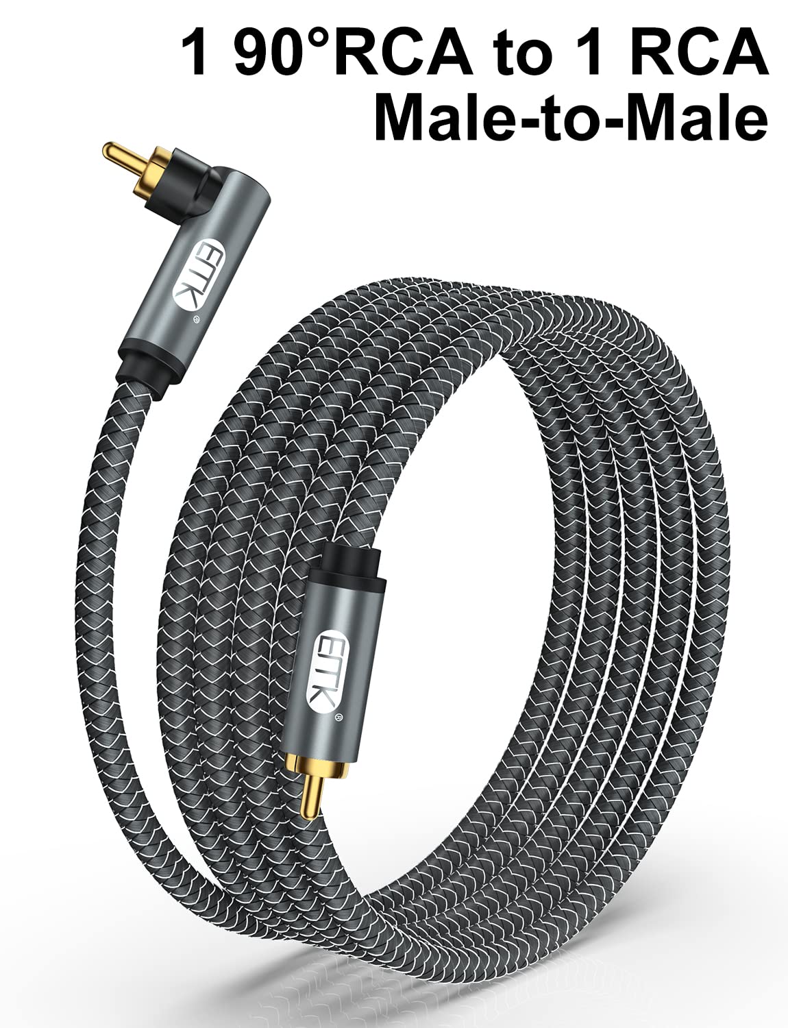 EMK RCA cable featuring gold-plated connectors for durable, stable connections