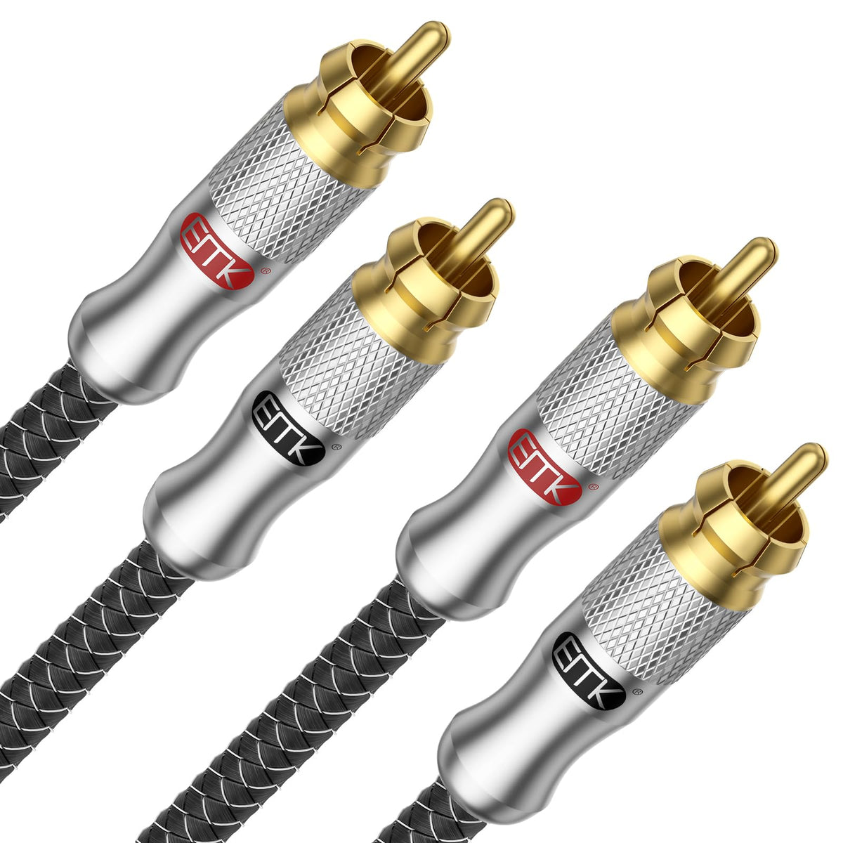EMK RCA cable with metal housing for durable home theater connections