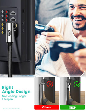 EMK RCA male-to-male cable with gold-plated connectors for durable, clear audio.