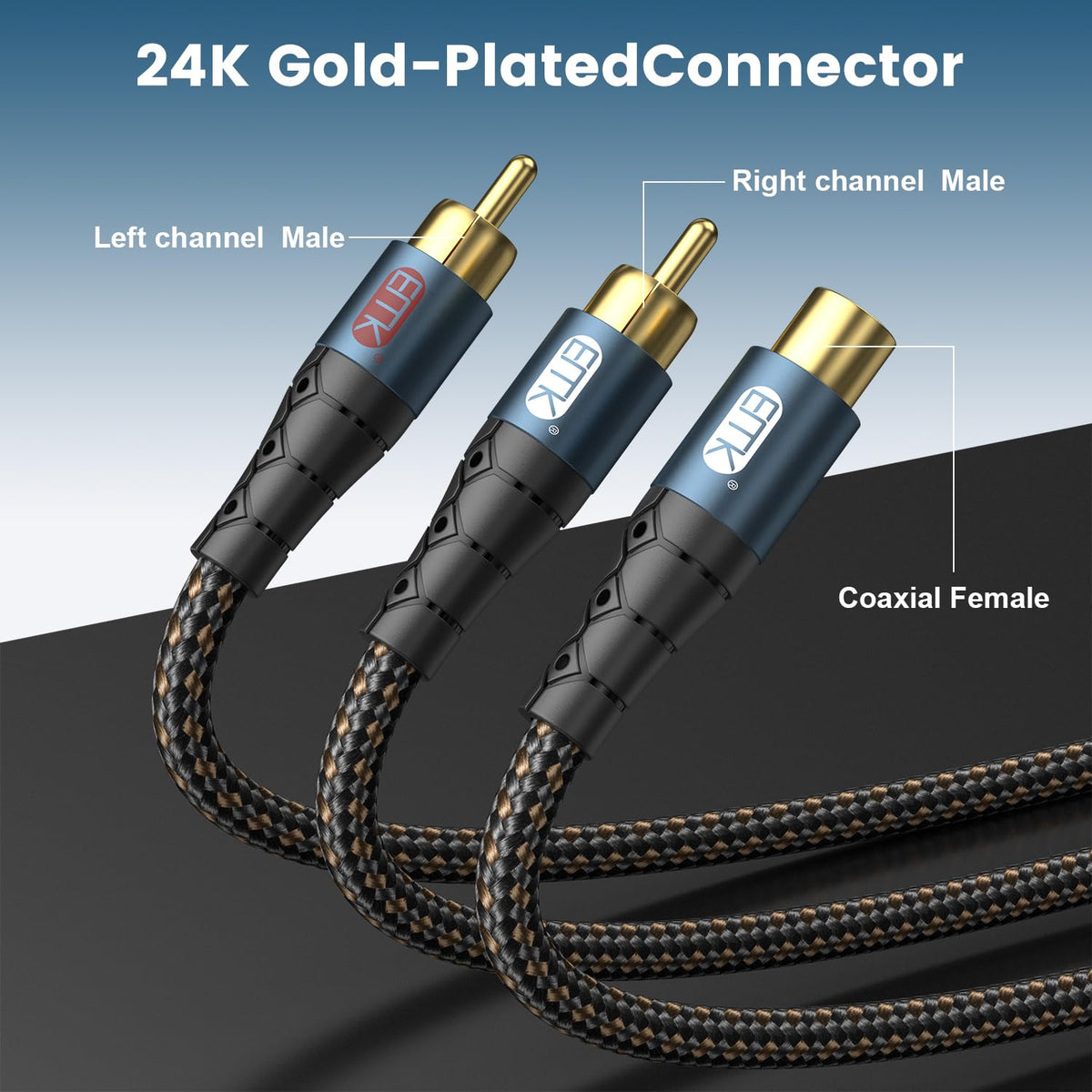 Foil shielding on the EMK splitter reduces interference for clearer sound