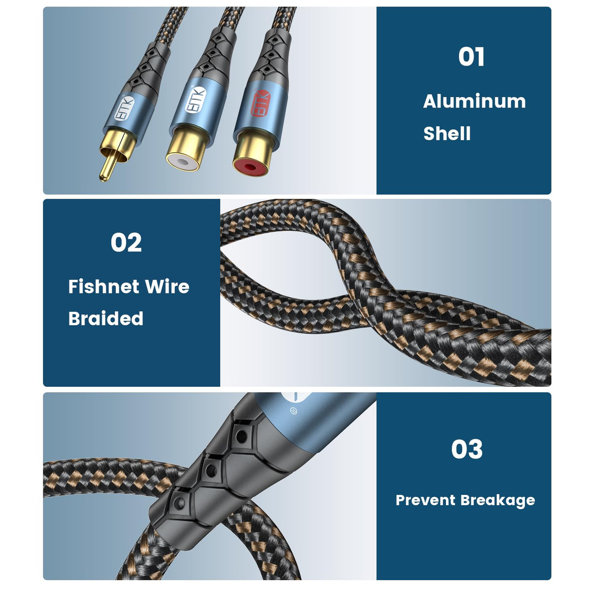 EMK oxygen-free copper conductor preserves crisp sound transmission.