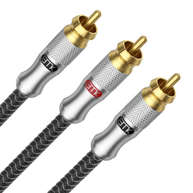EMK RCA Y Splitter 1.5ft ends for clean subwoofer connections