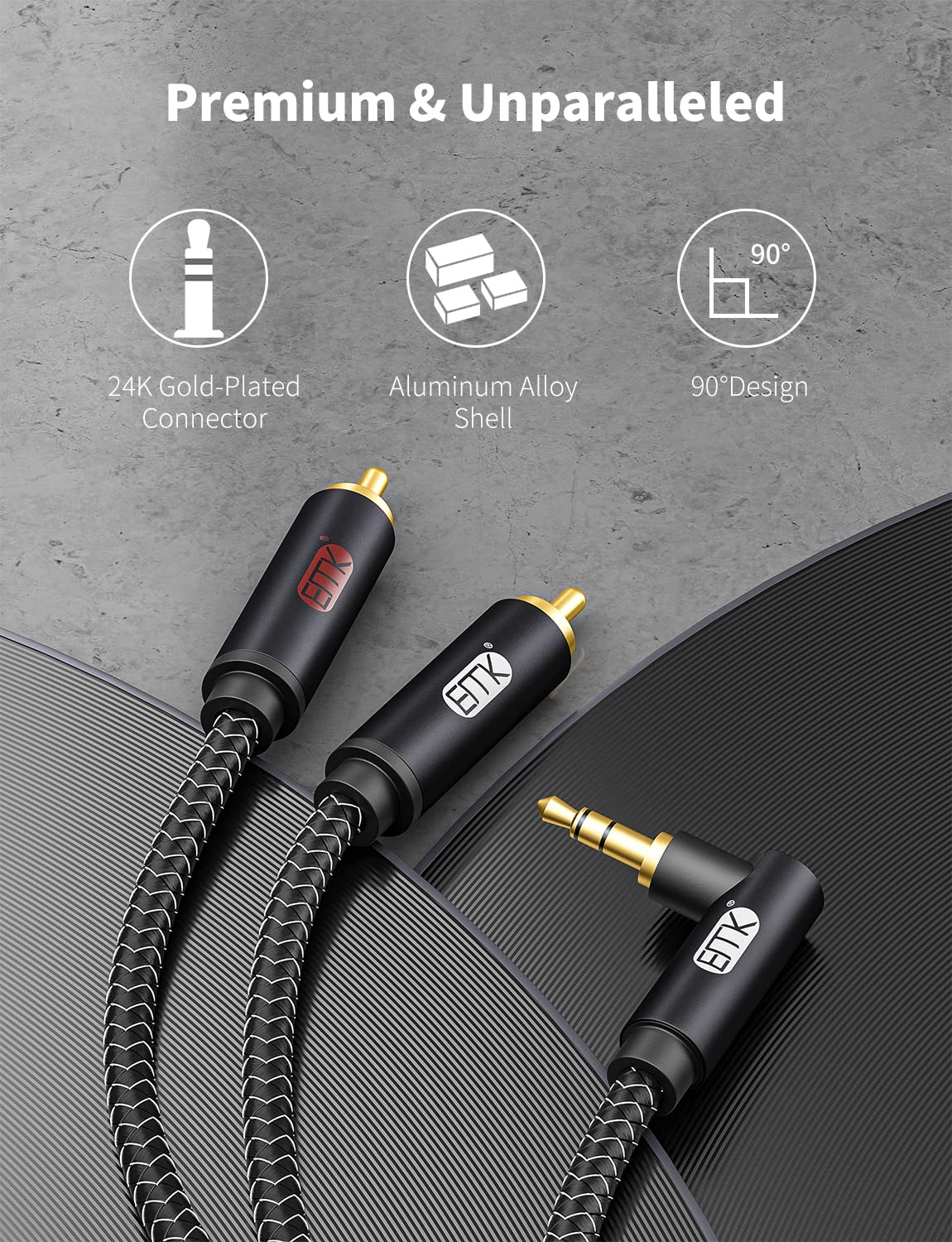 EMK six-foot length offers flexible placement between devices.