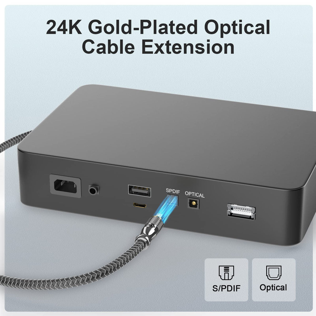 EMK Toslink extension works with Blu-ray players, TVs, and more