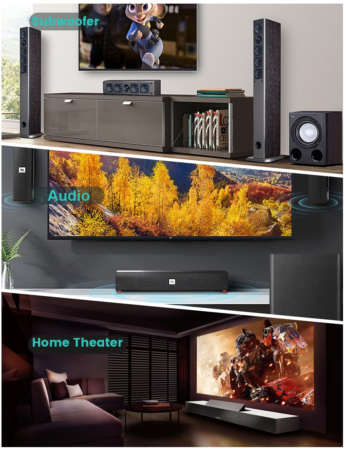 EMK universal Toslink compatibility supports gaming consoles and projectors with standard ports