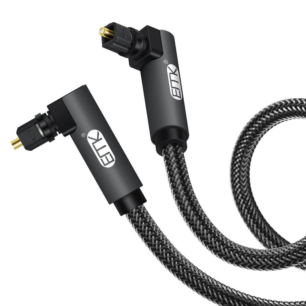 EMK upgraded 90-degree Toslink cable for clutter-free home theater audio