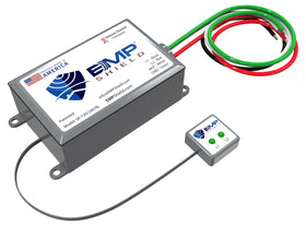 EMP Shield home protection device in front view guarding electronics from surges and EMP threats