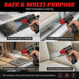 EMSON BULLSEYE held in hand to show size and portability for travel