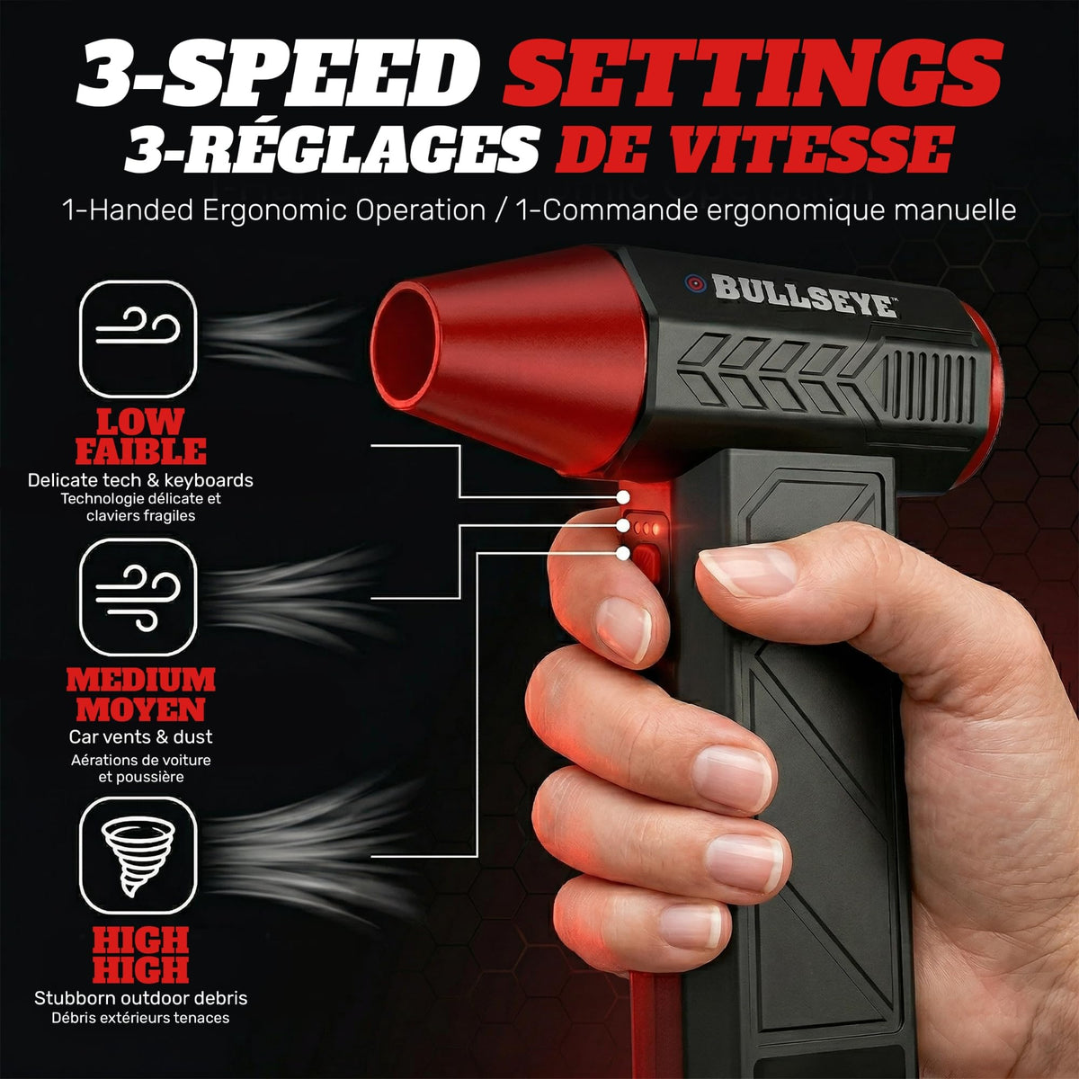 EMSON BULLSEYE connected to USB charger to show rechargeable convenience