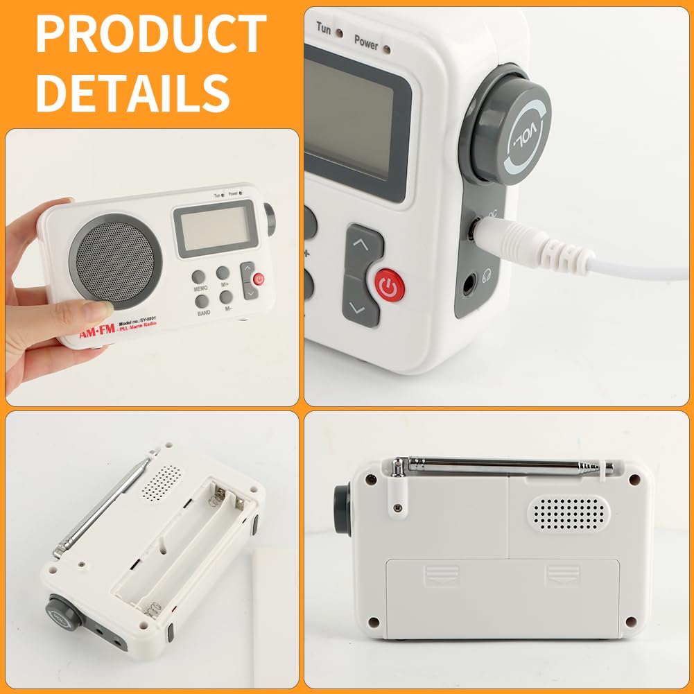 EMVANV portable shower speaker with headphone jack for private listening.