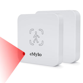 eMylo front view of the sensor pack showing two units and benefits