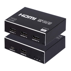 ENBUER 1x3 HDMI Splitter front view showing compact design for easy placement