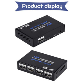 ENBUER 1x4 HDMI Splitter connected from gaming console to TV for mirroring