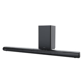 Enclave Eclipse soundbar front view paired with wireless subwoofer for cinematic immersion.