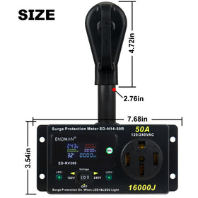 ENDMAN 16,000-Joule surge defense protects appliances during storms.