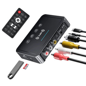 Endvler M6 front view, compact 3-in-1 Bluetooth adapter for home audio setup.