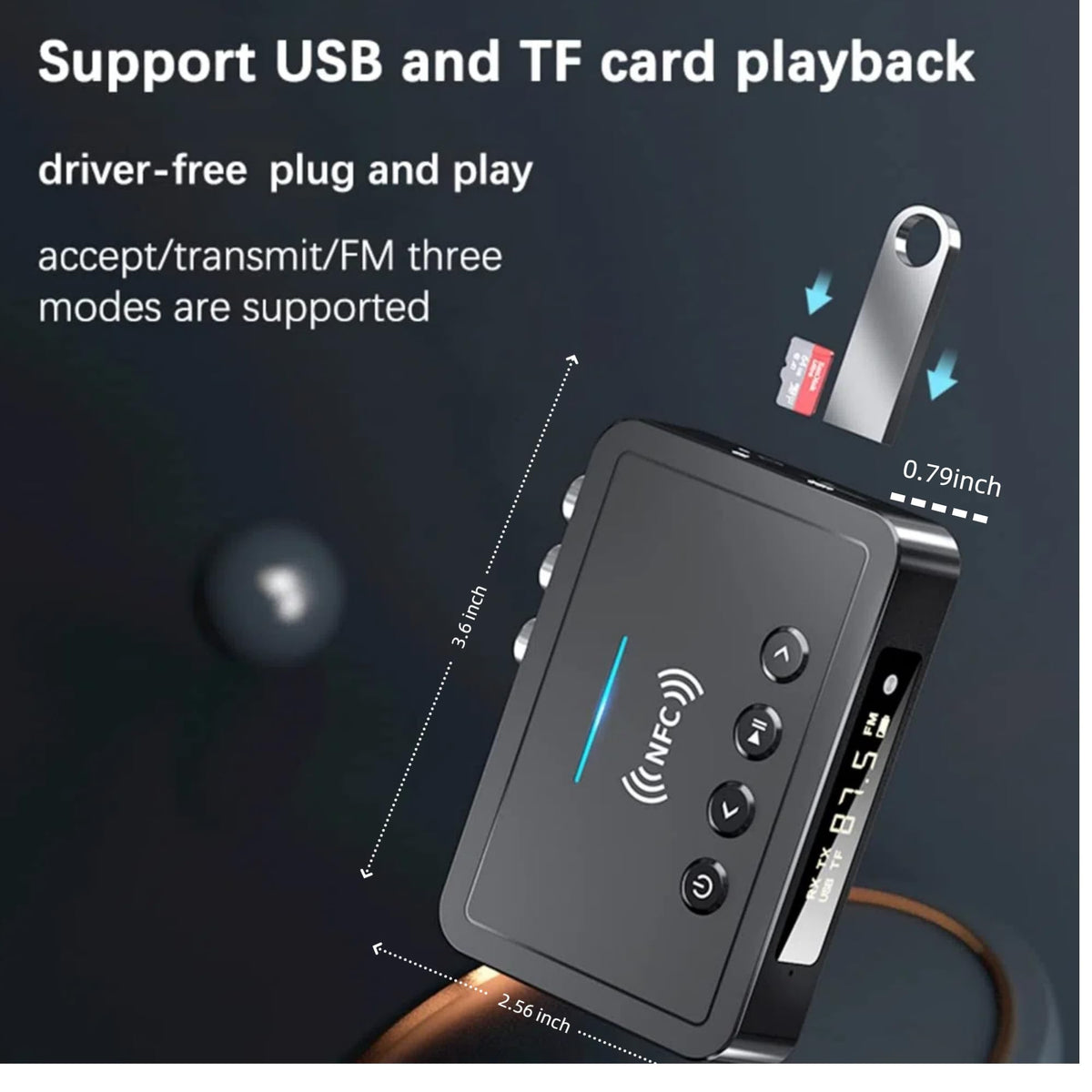 Endvler M6 NFC touch area enables quick pairing with a smartphone.