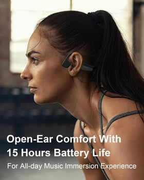 Enerair close up of bone conduction driver highlighting larger 15.2mm driver for fuller sound