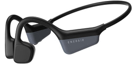 Enerair front view of headset and packaging showing sporty design and benefit of situational awareness
