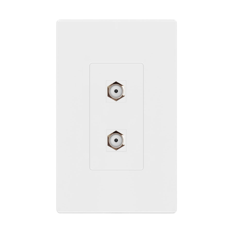 ENERLITES 2-Port Screwless Wall Plate front view for a clean, professional setup.