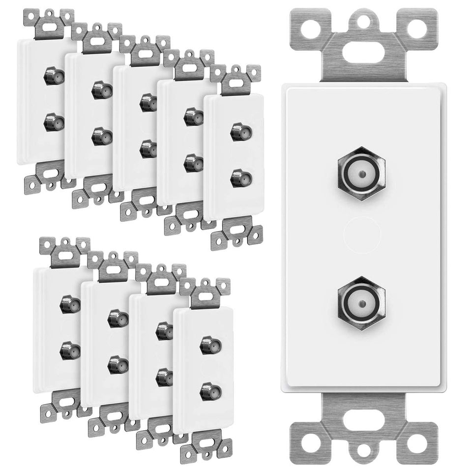 ENERLITES front view of adapter insert showing neat wall plate finish and professional appearance