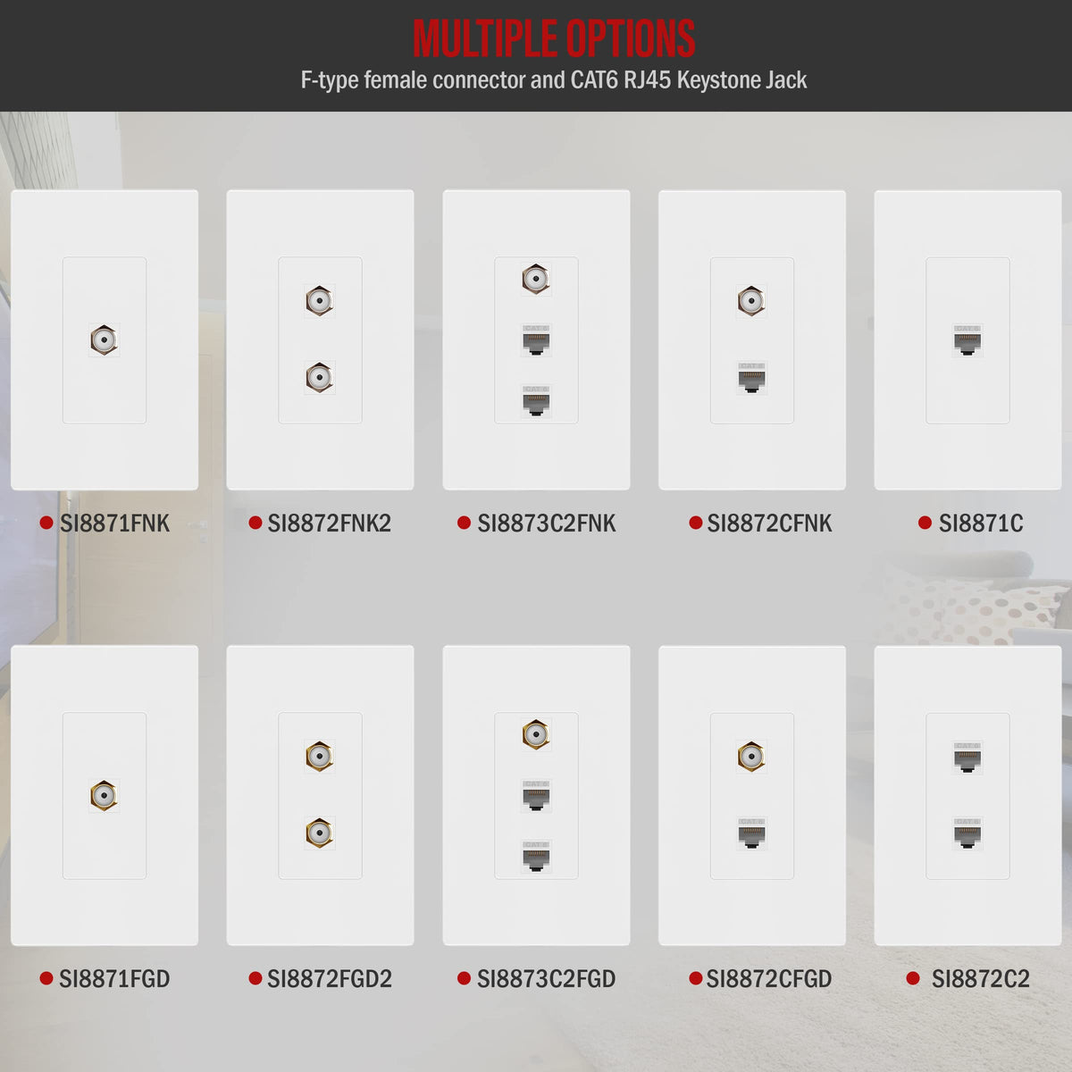 ENERLITES nickel F-type bulkhead connectors enabling flexible AV configurations.