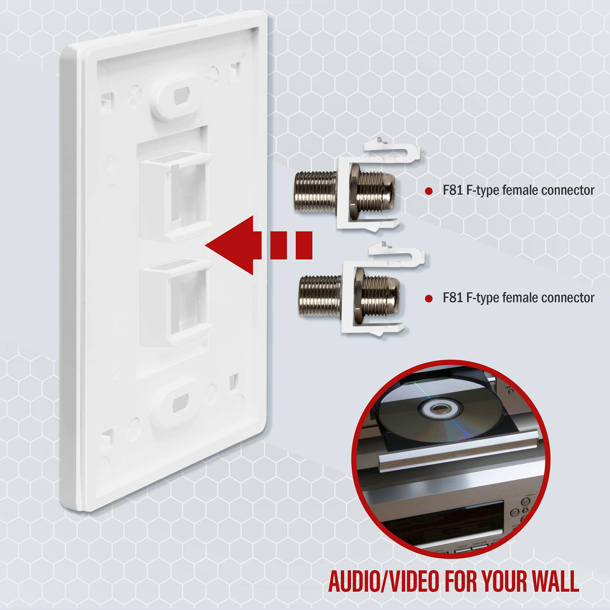 Energy: close-up shows snap-on design for quick, tool-free mounting.