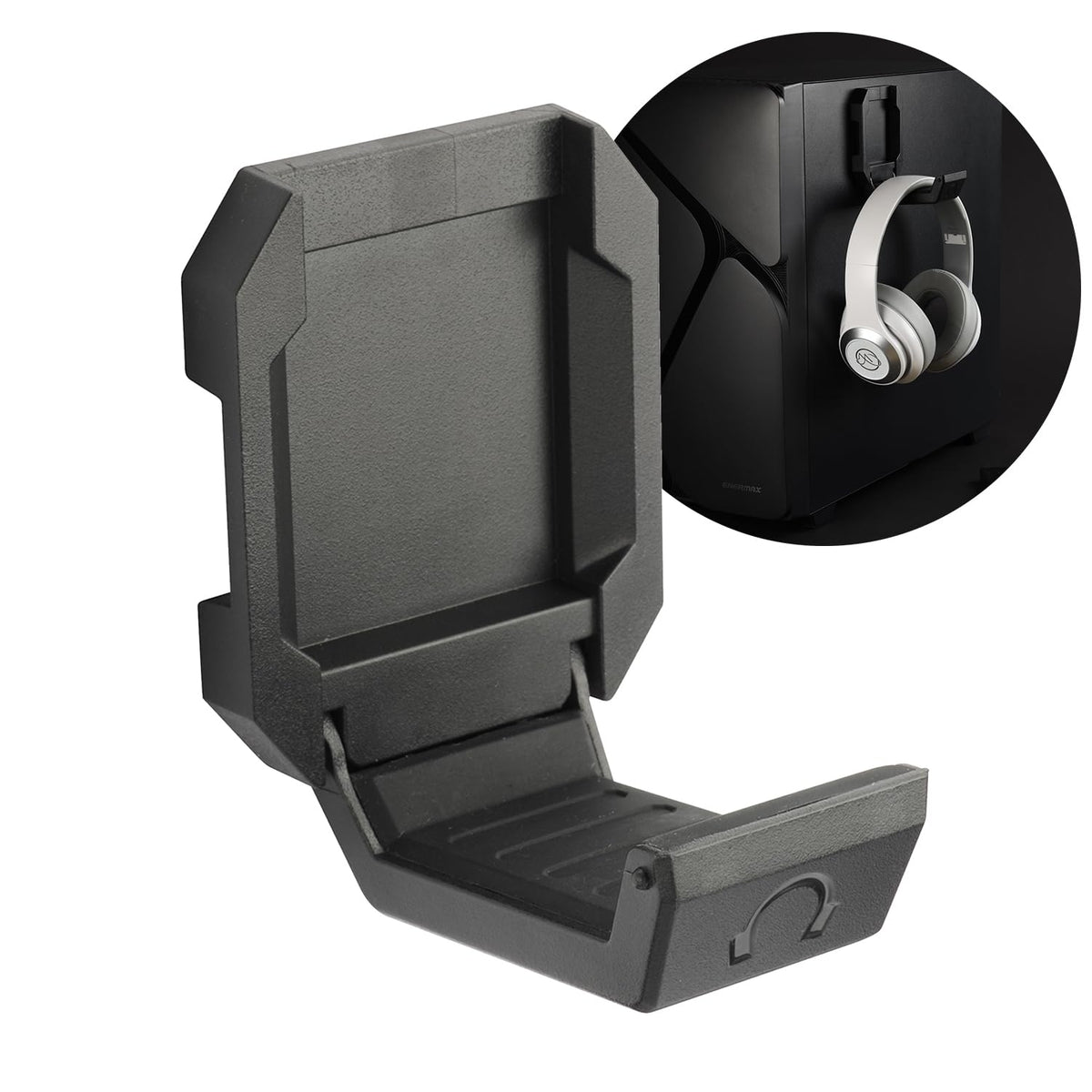 Enermax magnetic headset holder mount keeps your headset within reach and organized.
