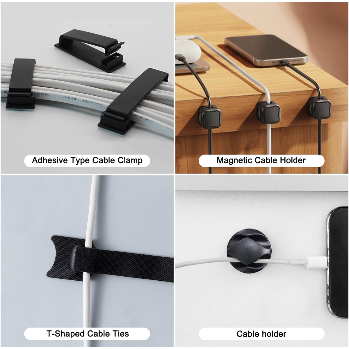 ENGYNC 52-piece kit includes tray, clips, ties, and non-slip pads for versatile setups
