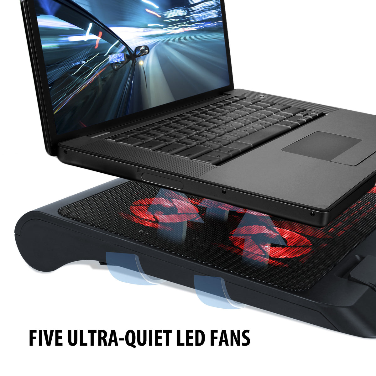 ENHANCE detail of four 70mm fans targeting hot spots for efficient cooling