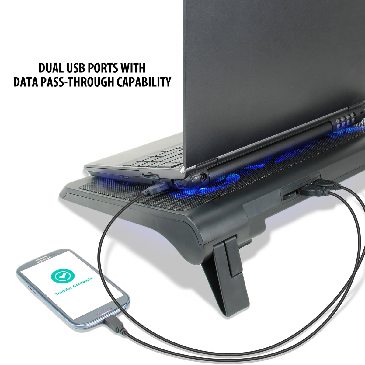 ENHANCE flip-up front bumper detail, secures laptop in place during use