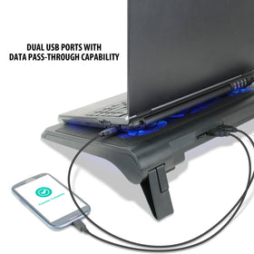 ENHANCE flip-up front bumper detail, secures laptop in place during use