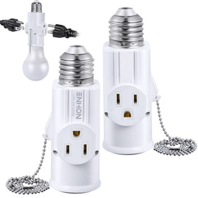 Enhon 3 prong E26 socket adapter close-up enabling flexible plug options.