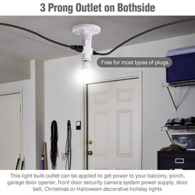 Enhon porch use outlet adapter for outdoor lighting.