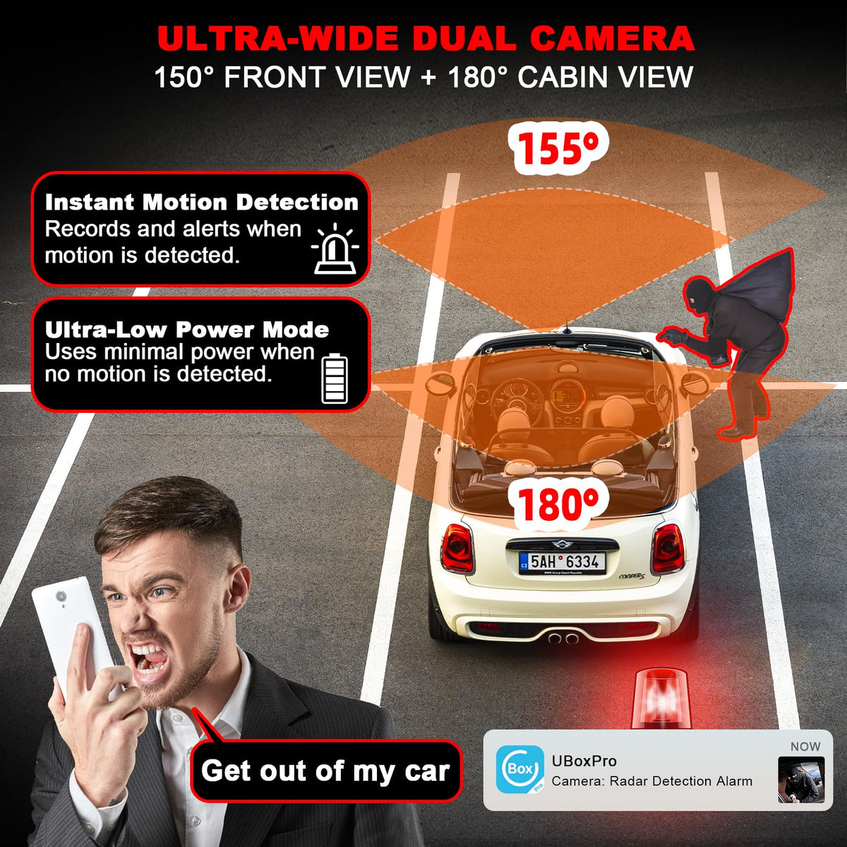 enjf-eocy dashcam interior 180° view captures cabin activity for diligent monitoring