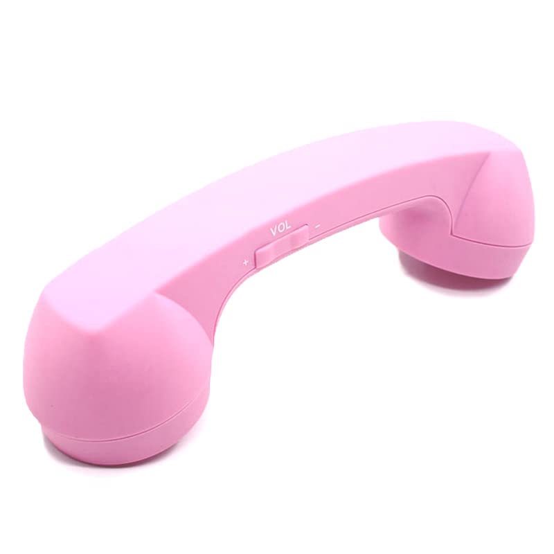 ENJOY-UNIQUE wireless retro telephone pink, stylish handset for comfortable calls
