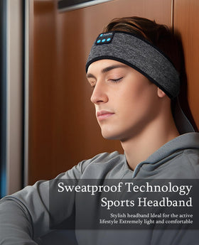 Enjoying travel lifestyle scene showing compact headband in carry-on for flights