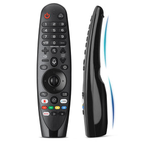 ENJOYLink Voice Magic remote front view for LG TVs with ergonomic grip and quick control.