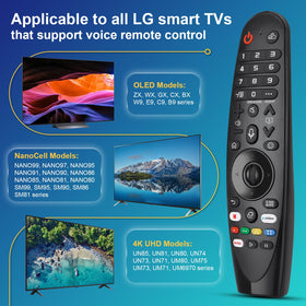 ENJOYLink Voice Magic remote highlighting hands-free voice control feature for LG TVs.