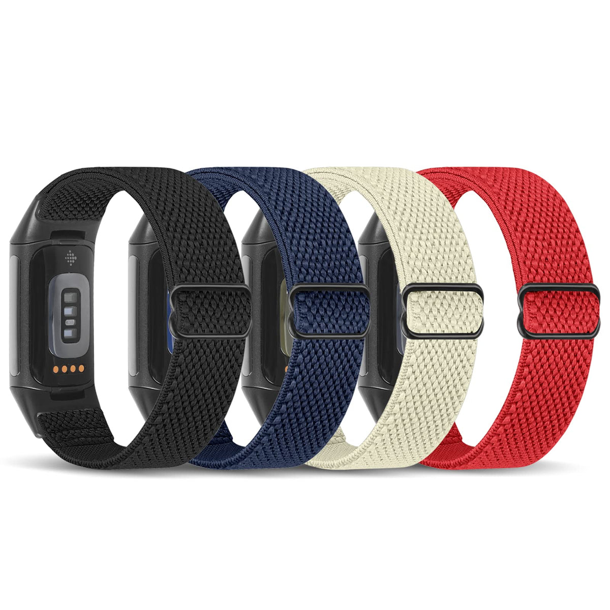 Enkic elastic nylon bands 4-pack for Fitbit with comfortable all-day wear